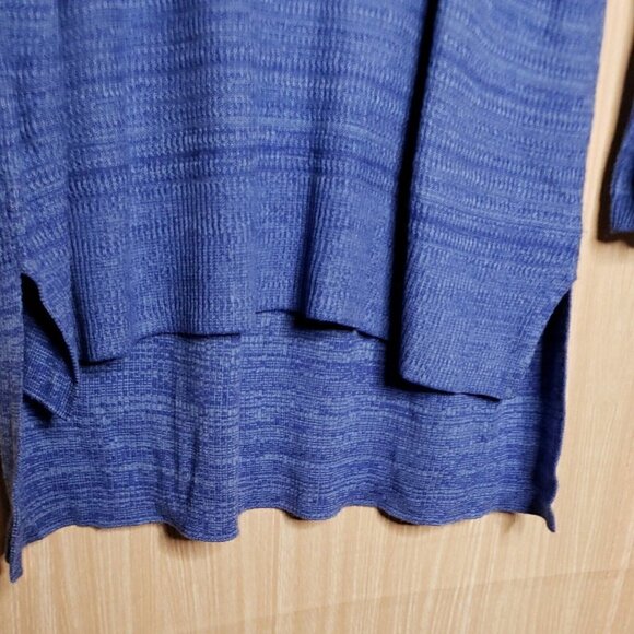 Cupio Womens Blue High Low Thin Crewneck Tunic Sweater Large - Picture 3 of 6
